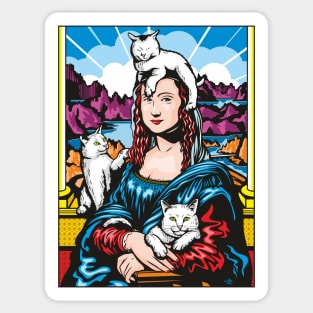 Mona Lisa With Cats Sticker